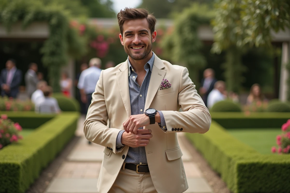 Homme en blazer ajusté lors d